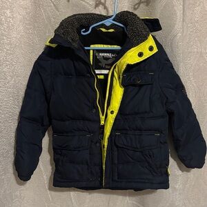 Hawke & Co Kids Dark Blue Jacket with Bright Yellow Trim